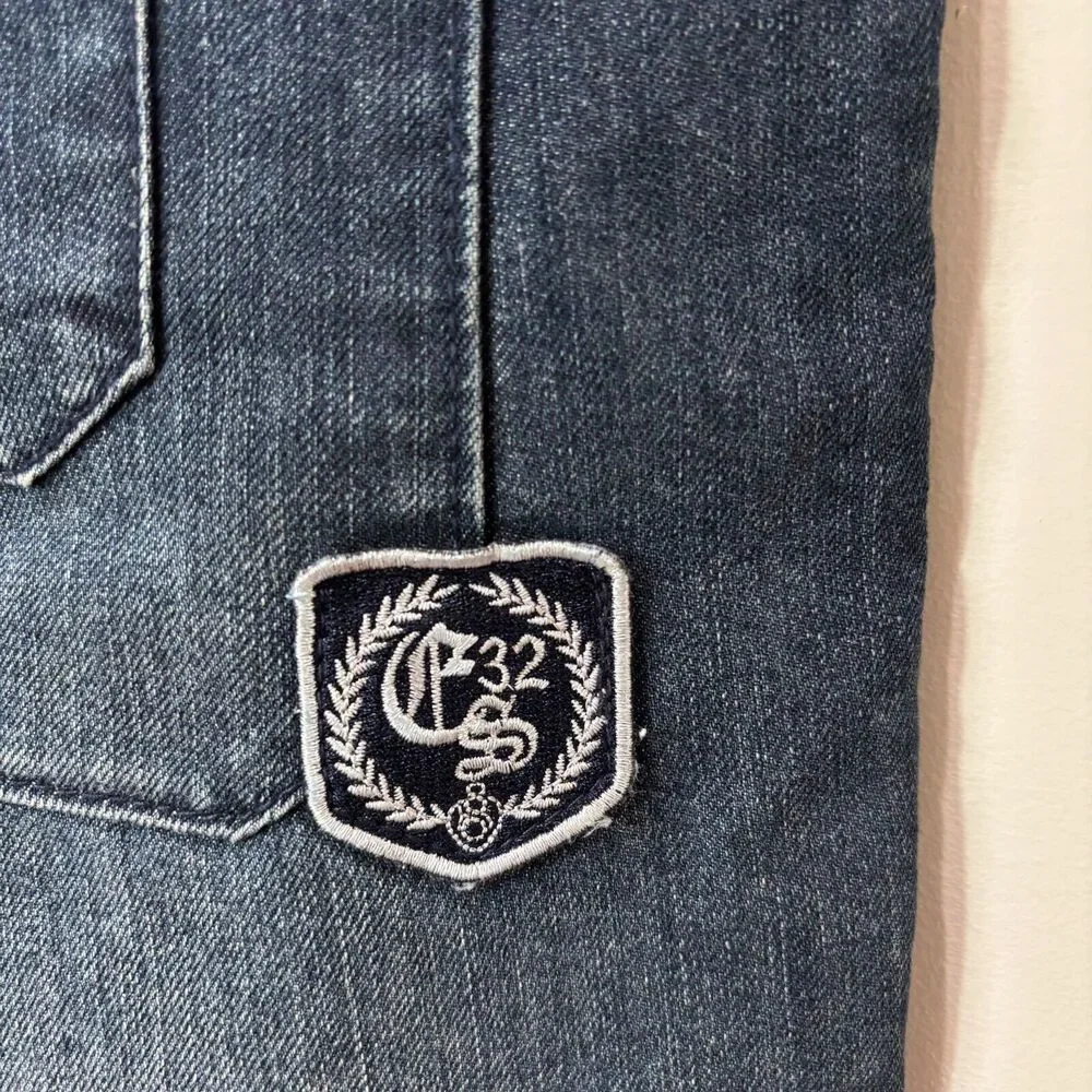 Eight 732 Blue Jeans Mens 40X34 Dark Wash Distress Streetwear Skater Hip Hop Y2K